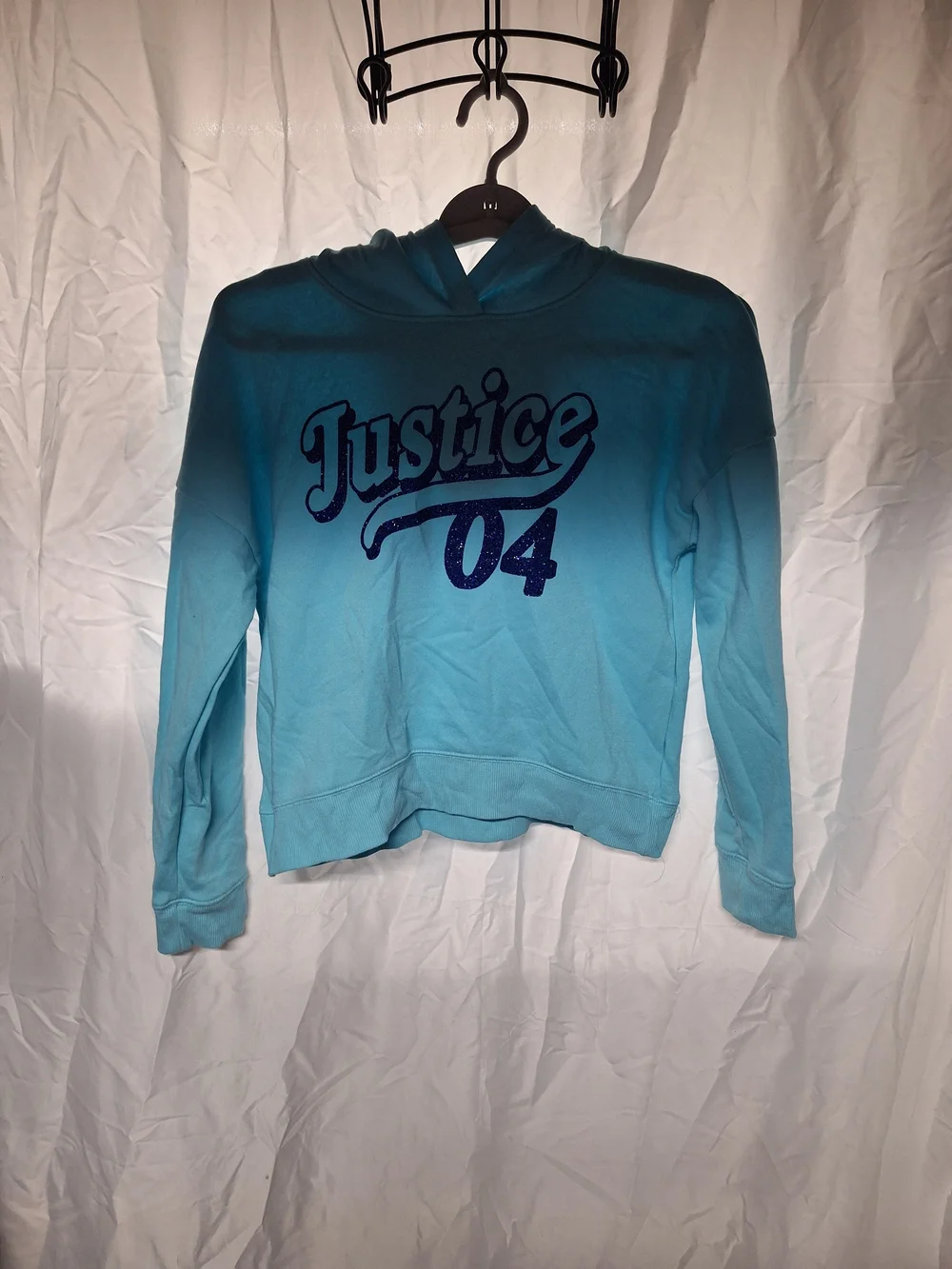 Justice Girls' Light Blue Hooded Sweatshirt